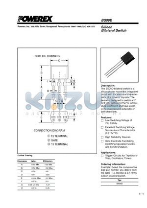 BS08 datasheet - Silicon Bilateral Switch