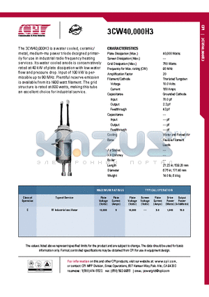 3CW40-000H3 datasheet - RF Industrial oscillator