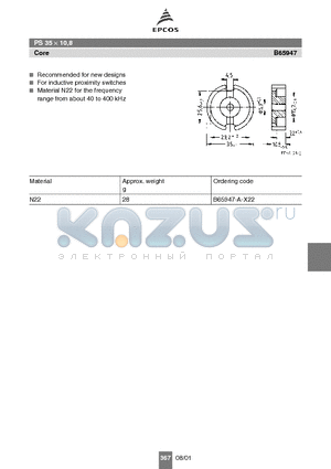 B65947-A-X22 datasheet - PS 35  10,8 Core