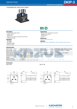 DKIP-0329-20D6 datasheet - Compensated High Current Choke, 3-phase