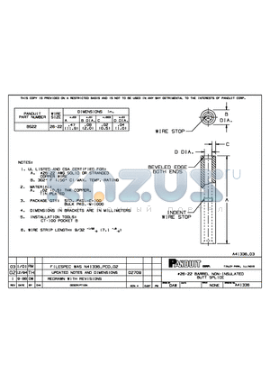 BS22 datasheet - 26-22 BARREL NON-INSULATED BUTT SPLICE