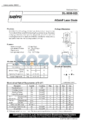 DL-3038-023 datasheet - AlGalnP Laser Diode