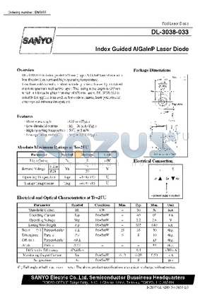 DL-3038-033 datasheet - Index Guided AlGalnP Laser Diode