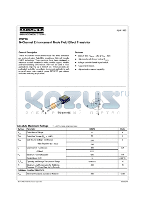 BS270 datasheet - N-Channel Enhancement Mode Field Effect Transistor