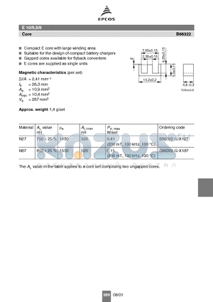 B66322 datasheet - E 10/5,5/5 Core