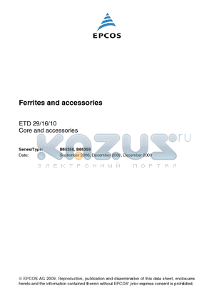 B66359W1013T001 datasheet - Ferrites and accessories