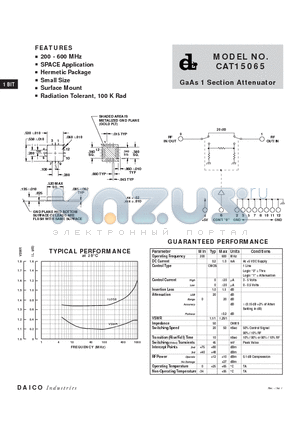 CAT15065 datasheet - GaAs 1 Section Attenuator