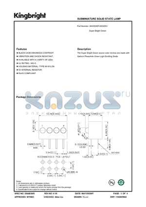 AM2520EF-4SGD5V datasheet - SUBMINIATURE SOLID STATE LAMP