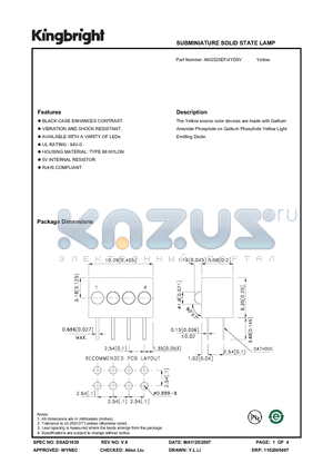 AM2520EF-4YD5V datasheet - SUBMINIATURE SOLID STATE LAMP