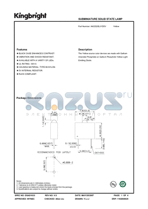 AM2520EJ/YD5V datasheet - SUBMINIATURE SOLID STATE LAMP