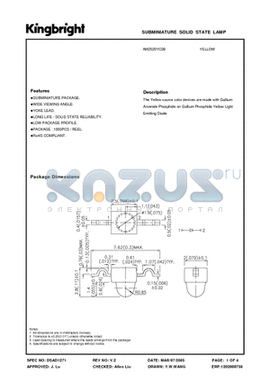 AM2520YC08 datasheet - SUBMINIATURE SOLID STATE LAMP