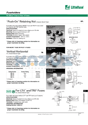 02800050H datasheet - Push-OnRetaining Nut Chassis Mount Type