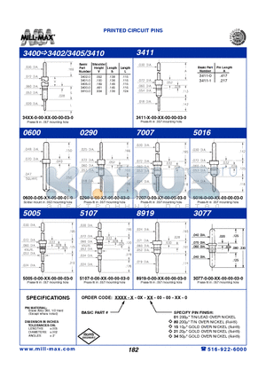 0290-0-00-15-00-00-03-0 datasheet - PRINTED CIRCUIT PINS