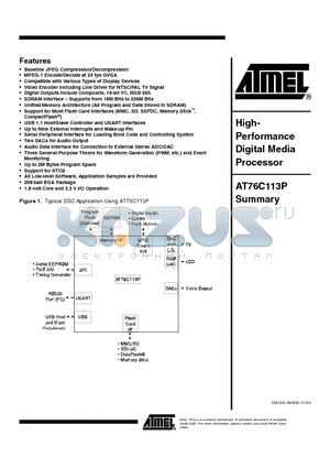 AT76C113-PU datasheet - HIGH - PERFORMANCE DIGITAL MEDIA PROCESSOR