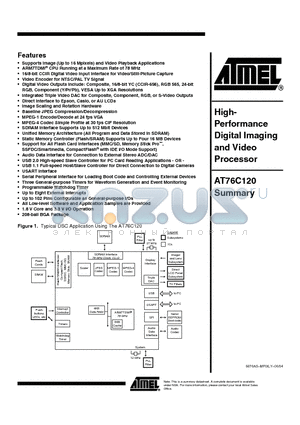 AT76C120 datasheet - High- Performance Digital Imaging and Video Processor