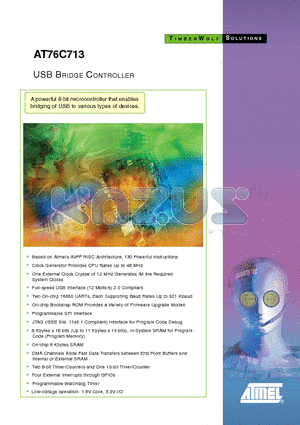 AT76C713_04 datasheet - USB BRIDGE CONTROLLER