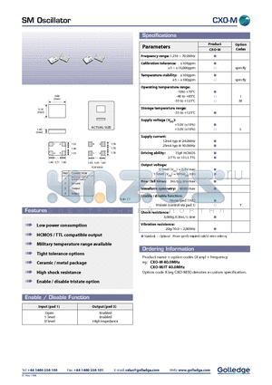 CXOM datasheet - Low power consumption