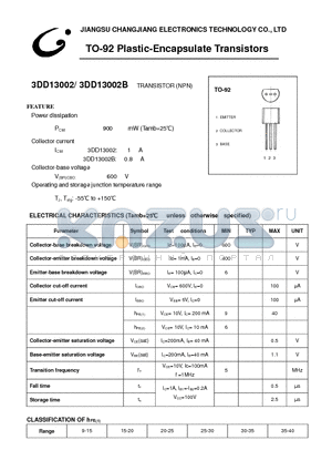 3DD13002B-TO-92 datasheet - TRANSISTOR (NPN)