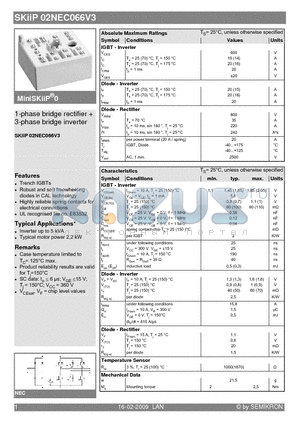 02NEC066V3 datasheet - 1-phase bridge rectifier