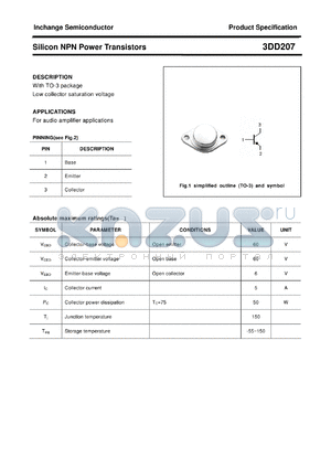 3DD207 datasheet - Silicon NPN Power Transistors