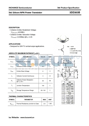 3DD303B datasheet - isc Silicon NPN Power Transistor