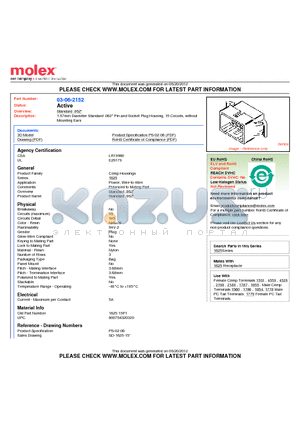 03-06-2152 datasheet - 1.57mm Diameter Standard