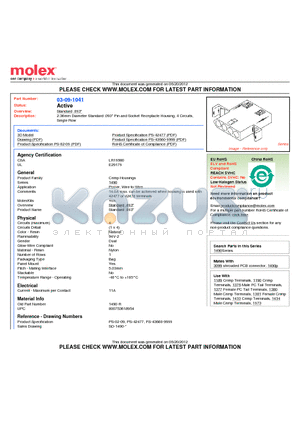 03-09-1041 datasheet - 2.36mm Diameter Standard