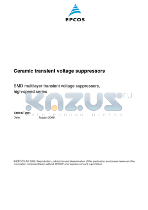 B72500T8250L060 datasheet - Ceramic transient voltage suppressors