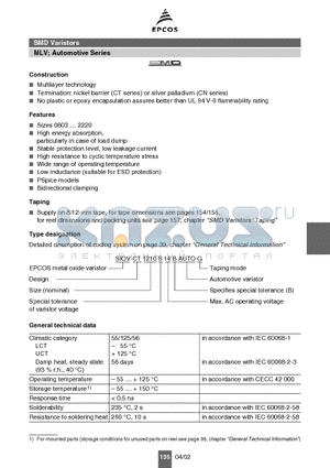 B72510T1140S262 datasheet - Multilayer technology