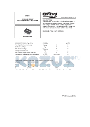 CXSH-4_10 datasheet - SURFACE MOUNT SILICON SCHOTTKY RECTIFIER