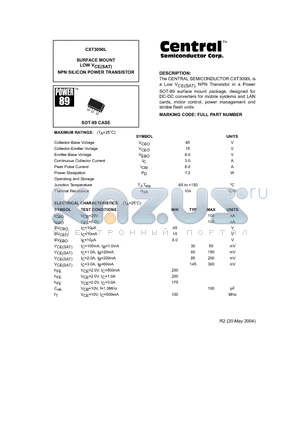 CXT3090L datasheet - SURFACE MOUNT LOW VCE(SAT) NPN SILICON POWER TRANSISTOR