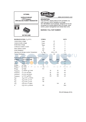 CXT3090L datasheet - SURFACE MOUNT LOW VCE(SAT) NPN SILICON POWER TRANSISTOR