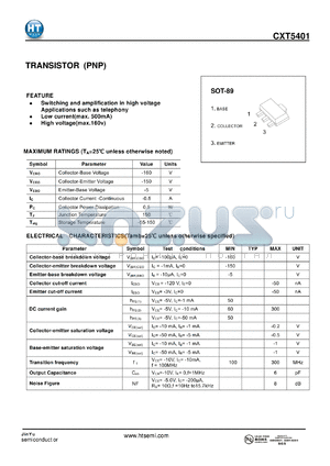 CXT5401 datasheet - TRANSISTOR (PNP)