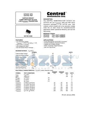 CXT7410 datasheet - SURFACE MOUNT COMPLEMENTARY SILICON LOW VCE(SAT) TRANSISTORS