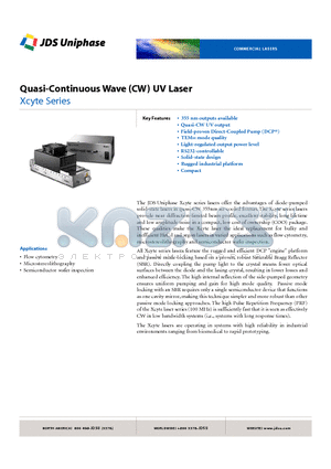 CY-SM150 datasheet - Quasi-Continuous Wave (CW) UV Laser