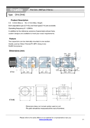 CY-4 datasheet - Filter Coils < SMD Type: CY Series>