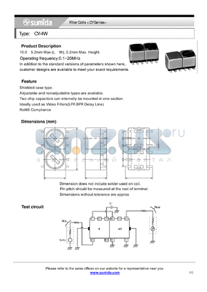 CY-4W datasheet - Filter Coils < CY Series>