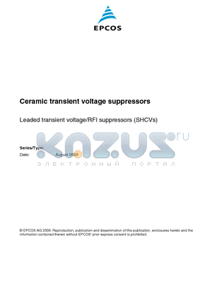 B72547L3140S200 datasheet - Ceramic transient voltage suppressors