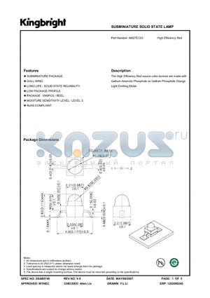AM27EC03 datasheet - SUBMINIATURE SOLID STATE LAMP