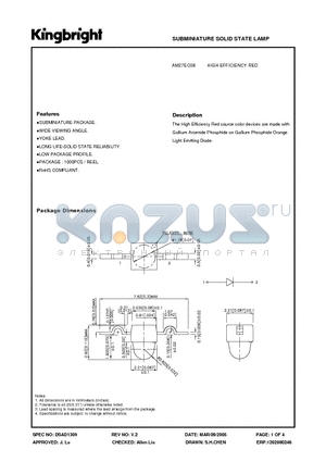 AM27EC08 datasheet - SUBMINIATURE SOLID STATE LAMP