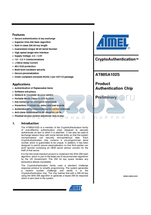 AT88SA102S datasheet - CryptoAuthentication