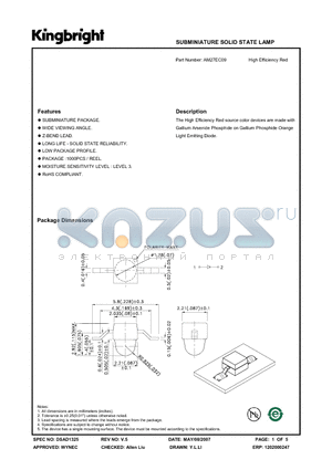 AM27EC09 datasheet - SUBMINIATURE SOLID STATE LAMP