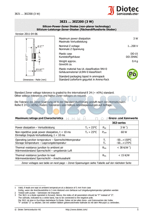 3EZ47 datasheet - Silicon-Power-Zener Diodes (non-planar technology)
