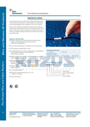 030648-000 datasheet - Pre-Printed Wire and Cable Markers