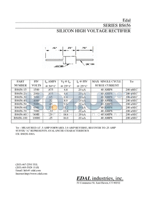 BS656-60 datasheet - SILICON HIGH VOLTAGE RECTIFIER