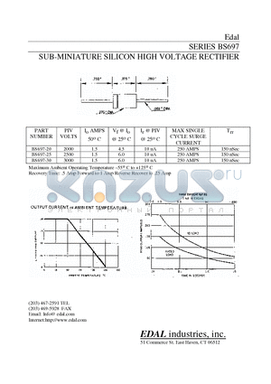 BS697-30 datasheet - SUB-MINIATURE SILICON HIGH VOLTAGE RECTIFIER