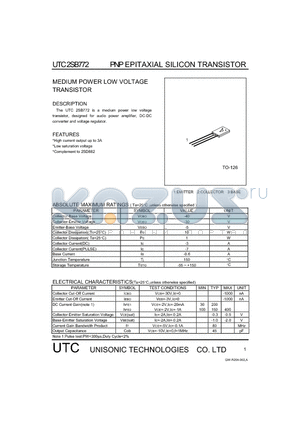 B772 datasheet - MEDIUM POWER LOW VOLTAGE TRANSISTOR