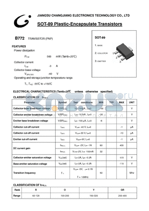 B772 datasheet - TRANSISTOR (PNP)