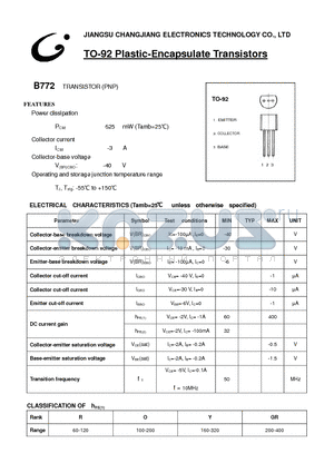 B772 datasheet - TRANSISTOR (PNP)