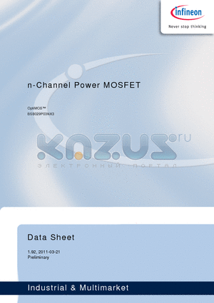 BSB029P03NX3 datasheet - n-Channel Power MOSFET